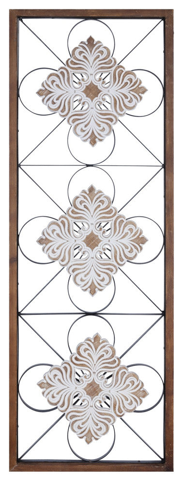 Framed Floral Print Scroll Wall Art