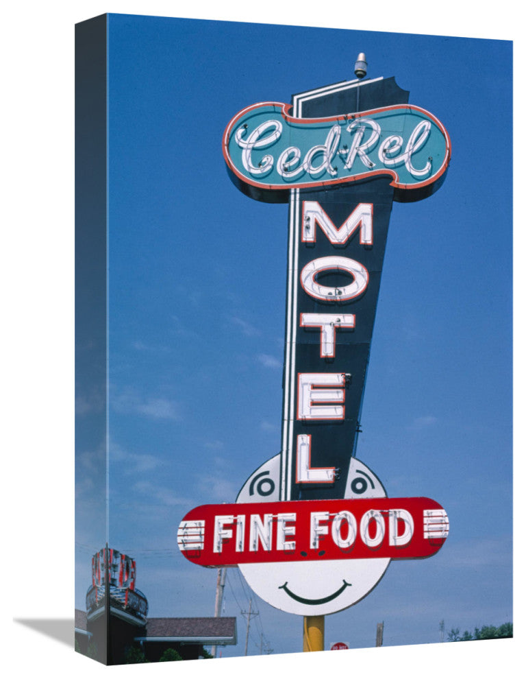"Ced-Rel Motel sign, Cedar Rapids, Iowa" by John Margolies, 12"x18"