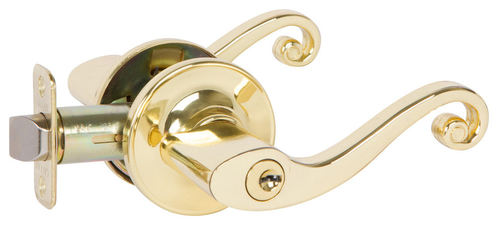 Callan Lexington Keyed Entry Lever Set, Bright Brass