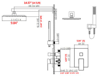 10"Wall Mounted Rainfall Shower System, Brushed Nickel