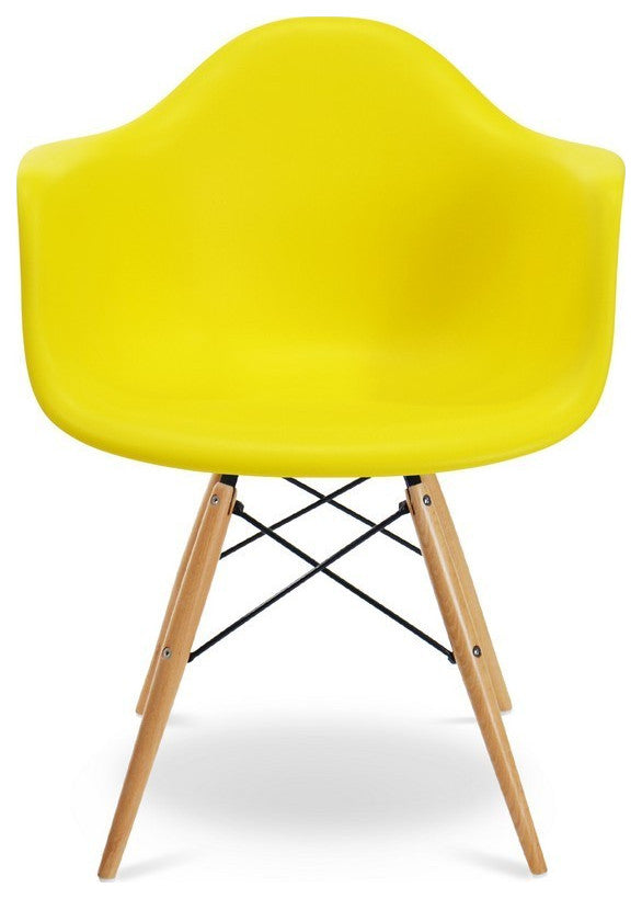 Bucket Kids Chair With Wood, Yellow