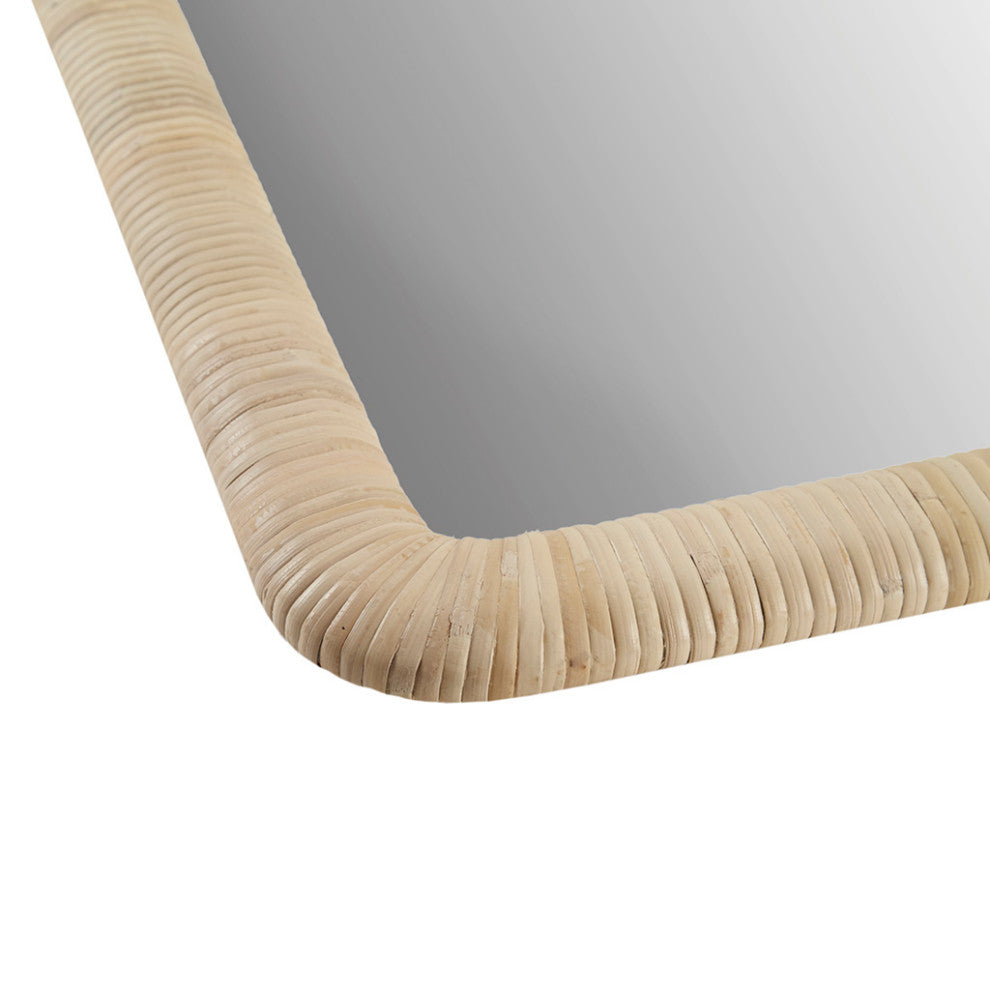 INK+IVY Nova Natural Rattan Rectangle Wall Mirror, Natural