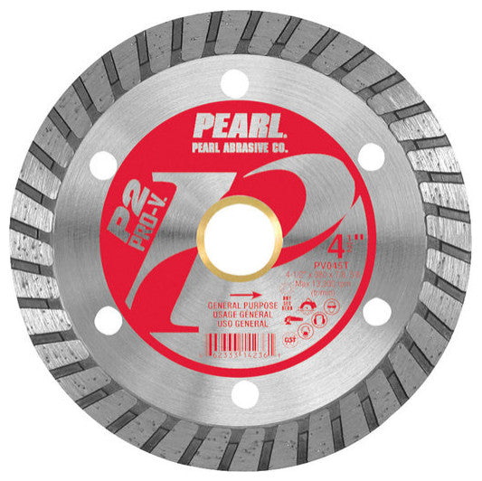 Pearl Abrasive P2 Pro-V General Purpose Flat Core Turbo Blade, 4.5"