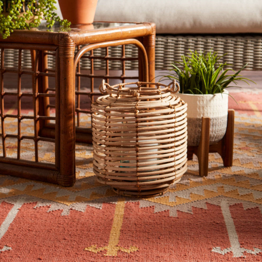 Jaipur Living Emmett Indoor/Outdoor Geometric Orange/Beige Area Rug, 3'6"x5'6"