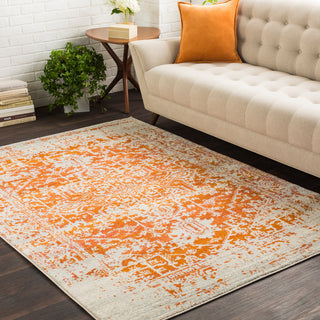 Harput Traditional Burnt Orange, Light Gray Area Rug, 3'11"x5'7"