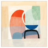 "Multiform II" Abstract Wall Art on Frameless Free Floating Tempered Glass