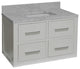 Helsinki 36" Floating Wall Mounted Bathroom Vanity, White, Carrara Marble