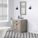 Chestnut 30" Bath Vanity, Grey Oak, Mirror, Oil-Rubbed Bronze Hardware