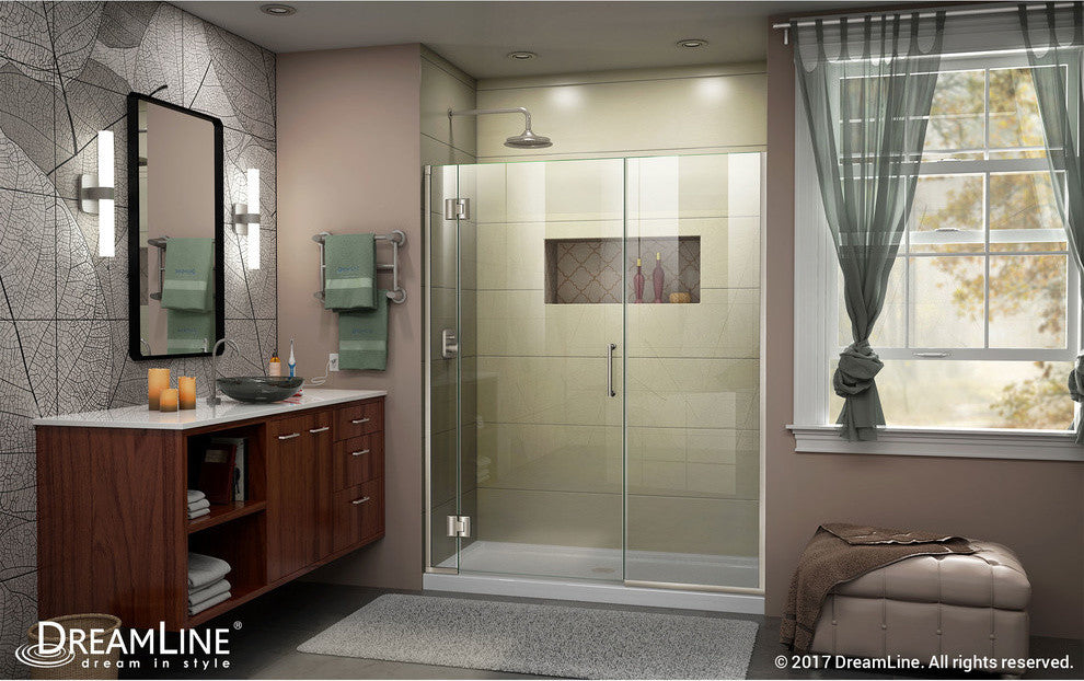 DreamLine Unidoor-X 47-47.5" Shower Door, Brushed Nickel