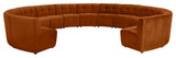 Limitless Velvet Upholstered 13-Piece Modular Sectional, Cognac