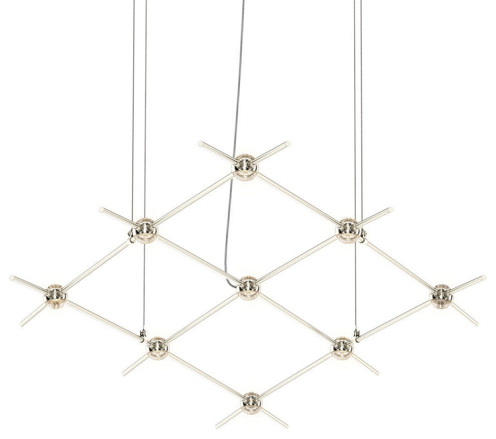 Sonneman 21Q-RC3312-27 Constellation Aquarius Minor 9 Light 67"W - Satin Nickel