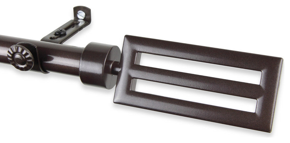 Mabel 13/16" 4-Sided Bay Window Curtain Rod, Cocoa