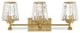 Garnet 3-Light Bathroom Vanity Light, Matte Black, Warm Brass
