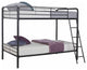Better Home Products Twin over Twin Metal Bunk Bed in Black