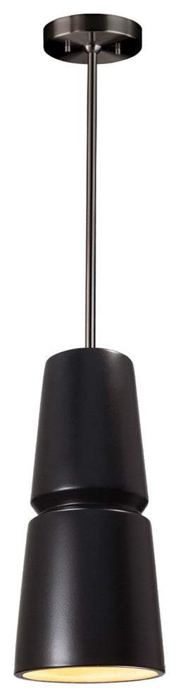 Small Cone 1-Light Pendant, Carbon Matte Black, Brushed Nickel, Integrated LED