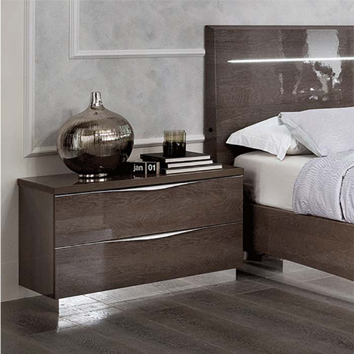 Italian Contemporary Modern Bedroom Set Legno in Silver Birch Made in Italy, King Size