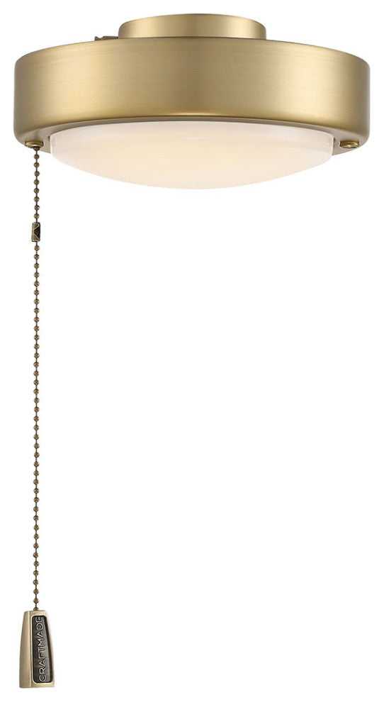 LED Disk Fan Light Kit in Satin Brass