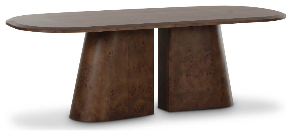 Gladyss Brown Burl Oval 87" Dining Table