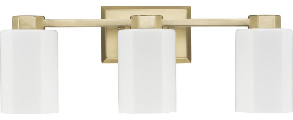 Estrada Collection 3-Light Contemporary Bath and Vanity Light, Brushed Gold