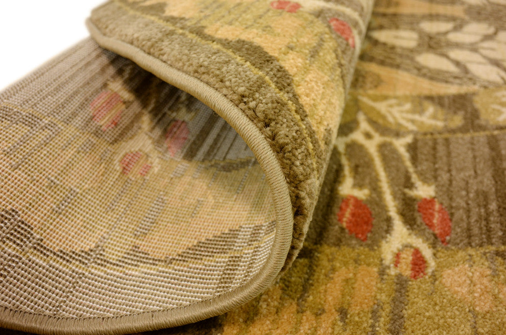 Unique Loom Brown Carnation Edinburgh 6' 0 x 6' 0 Round Rug