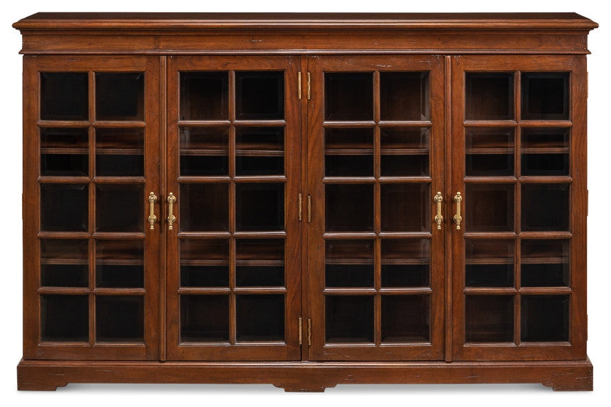 Carmel-By-The-Sea Walnut Bookcase With Glass Doors