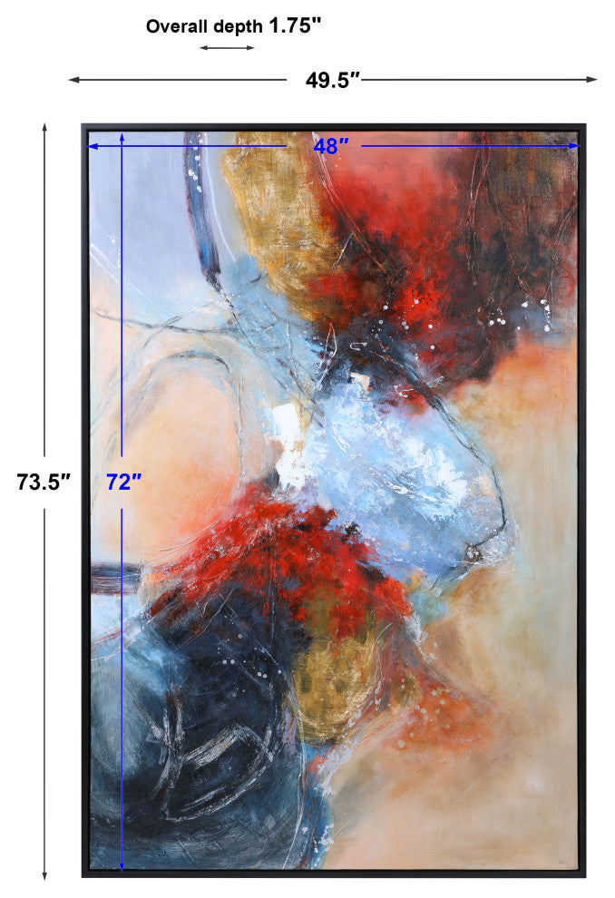 Uttermost Summer Sunset Wood Abstract Hand Painted Canvas in Multi-Color