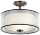 Kichler 43154MIZ Two Light Semi Flush Mount, Mission Bronze Finish