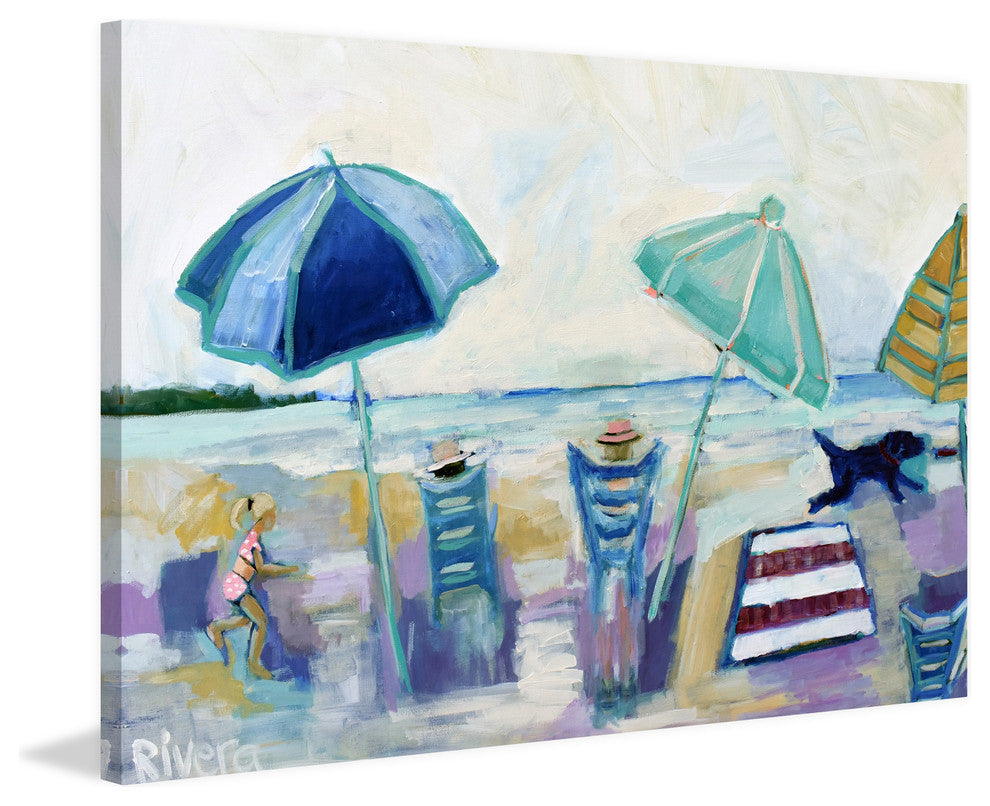 "Frisbee Dog" Painting Print on Wrapped Canvas, 30"x20"