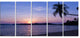 "Hanging Seat in Blue Sunset Beach" Modern Seashore Wall Art, 5 Panels, 60"x28"