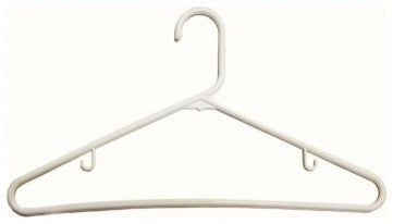 Plastic Tubular Hanger, White Finish, Box of 144