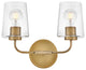 Lark Kline Small Two Light Vanity, Heritage Brass