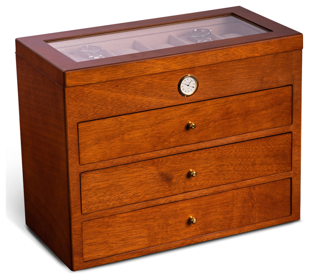 All With Time Watch Box, 48 Watch Slots, Cherry Wood