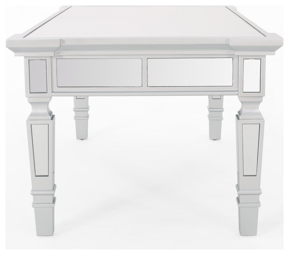 GDF Studio Sola Mirror Finished Faux Wood Coffee Table