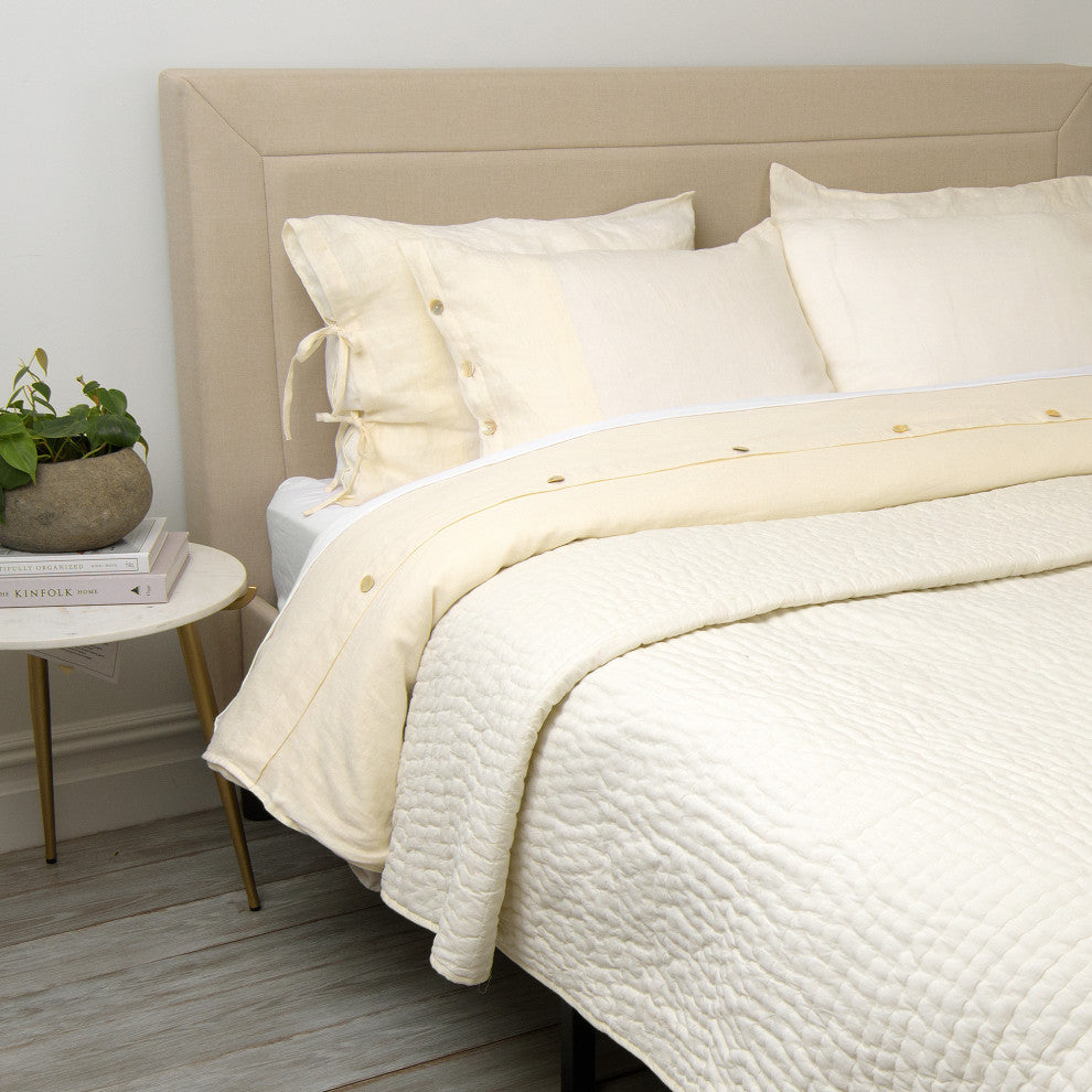 Cotton Quilt, Ivory, Queen