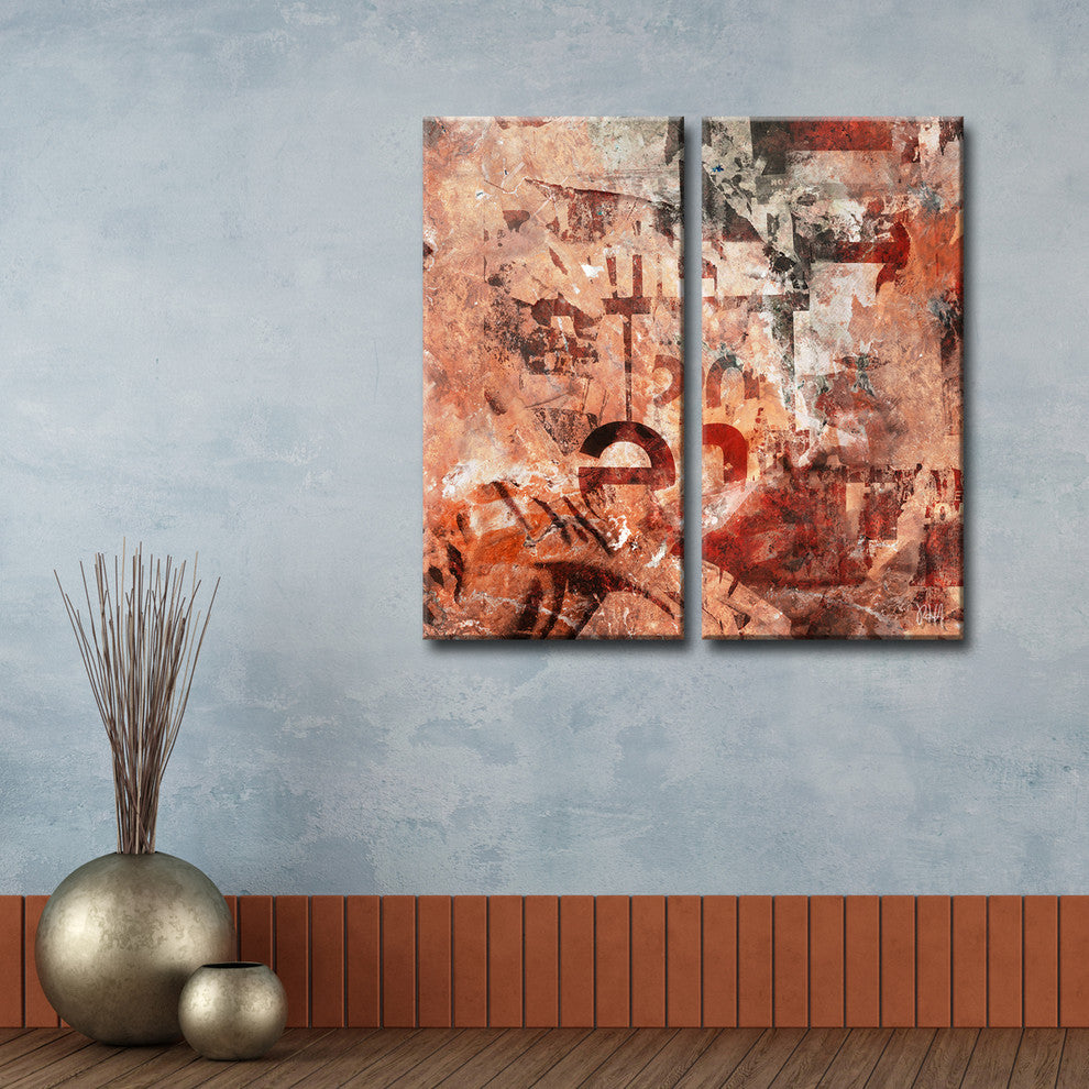 Abstract ABS XB, Canvas Wall Art, 2-Panels 24"x12"