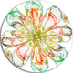 Perfect Shiny Fractal Flower In Red Green, Floral Round Wall Art, 23"