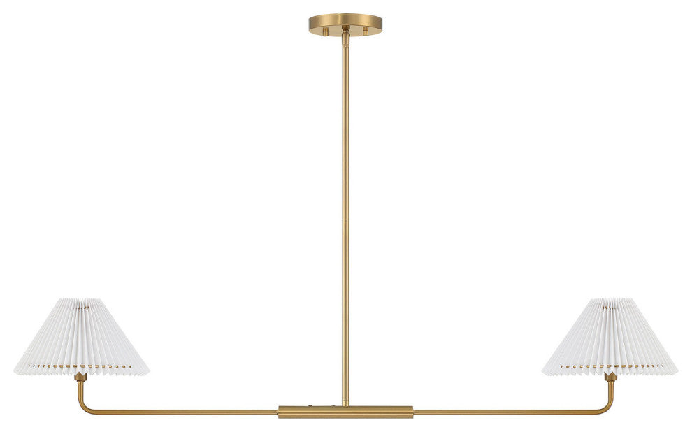 Meridian Chandelier, Natural Brass, 2 Light