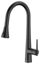 Single Handle Deck Mounted High Arc Pull Down Brass Kitchen Faucet, Matte Black