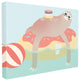 The Kids Room Cartoon Lazy Sloth In a Donut Float Canvas Wall Art, 24"x30"
