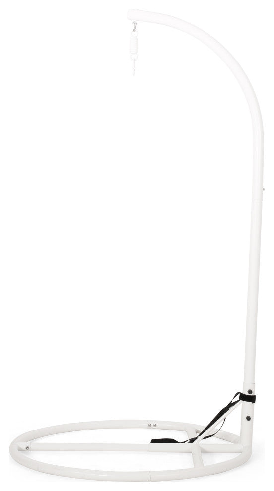 Auckland Wicker Hanging Chair With Stand, White/Green