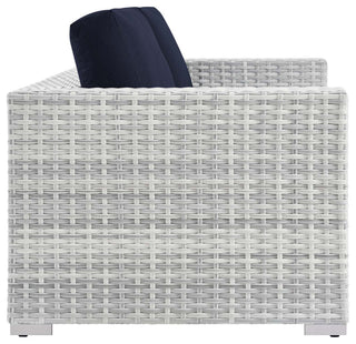 Convene Outdoor Patio Loveseat Light Gray Navy
