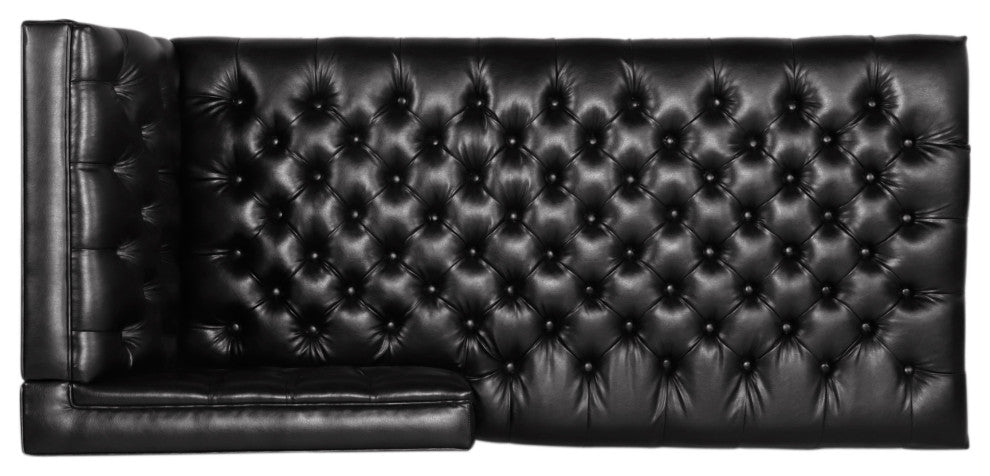 Bluffton Contemporary Tufted One Armed Chaise Lounge, Midnight + Silver