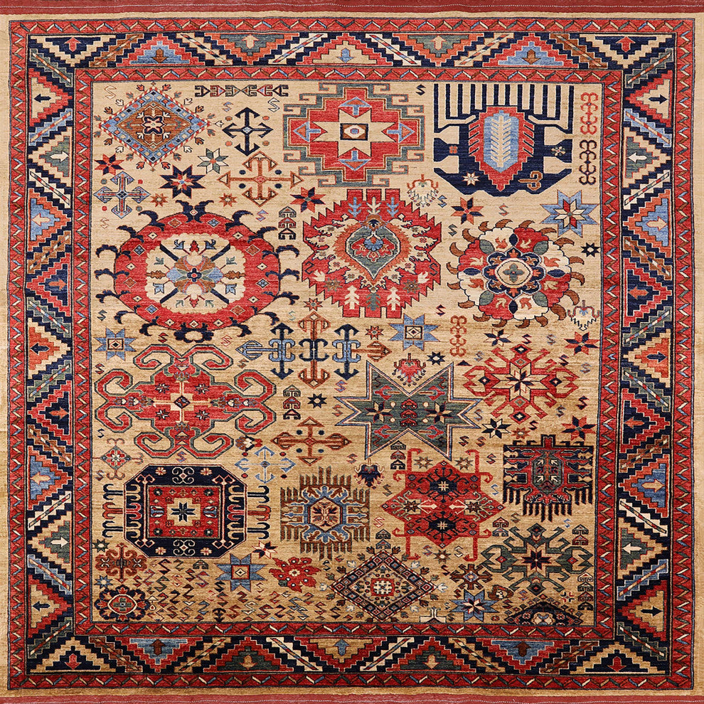 Ahgly Company Indoor Square Mid-Century Modern Area Rugs, 4' Square