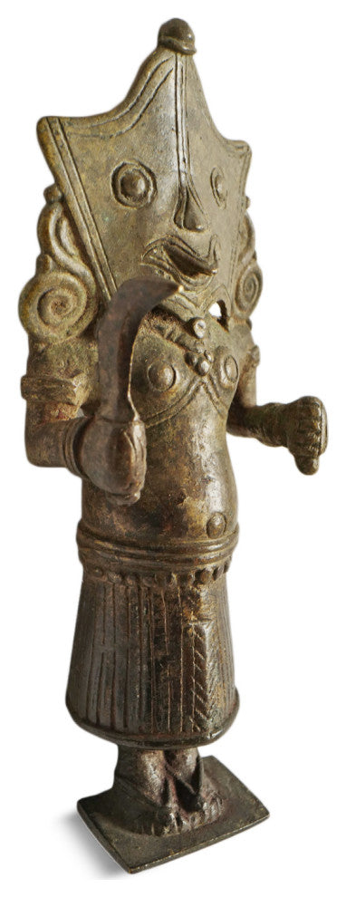 Consigned Antique Bronze Masked Knife Figure