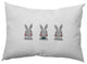Bunny Triplets Easter Decorative Lumbar Pillow, Ocean Abyss Green, 14x20"