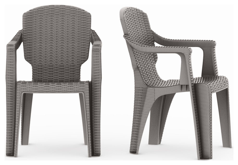 Calista Outdoor Patio Chairs, Set of 2, Gray