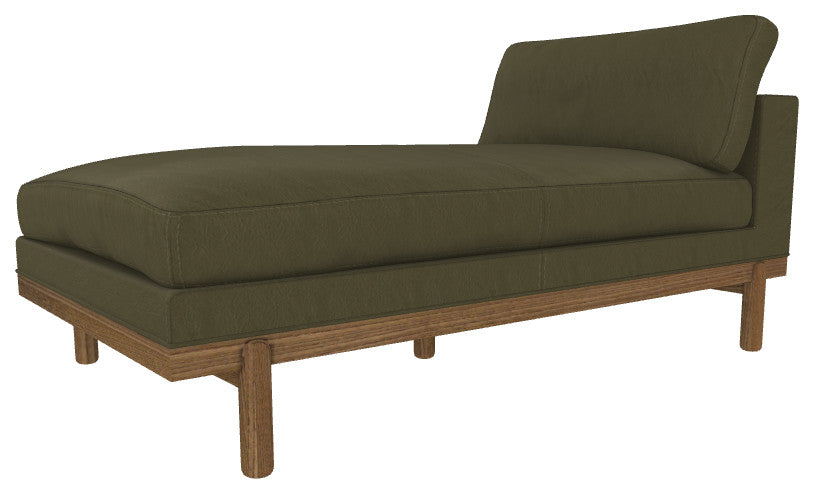 Cantor Leather Chaise, Finish: Fawn, Leather: Fern