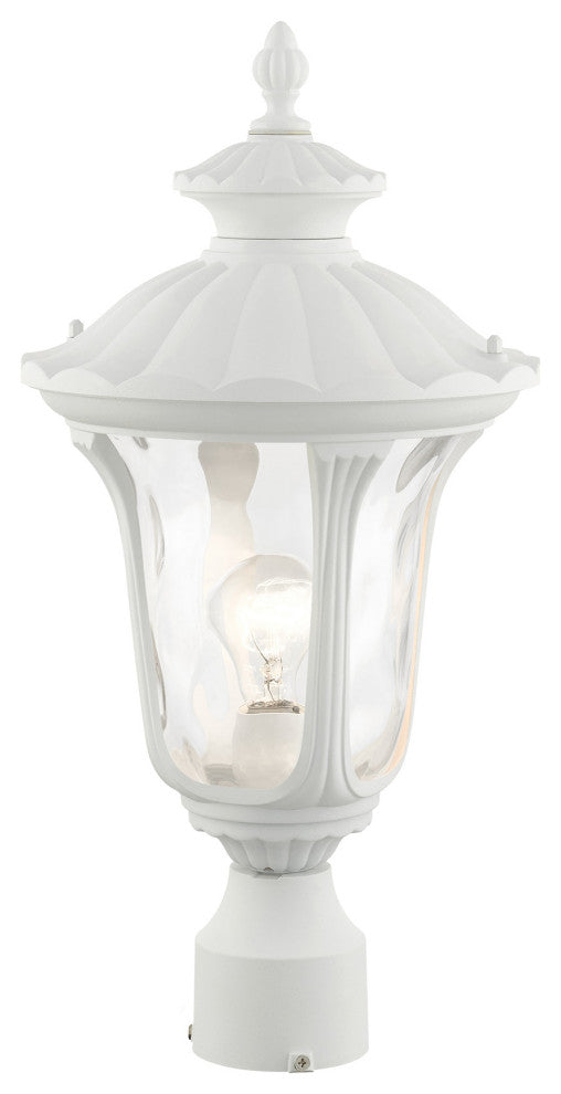 Textured White Traditional, Victorian, Sculptural, Outdoor Post Top Lantern