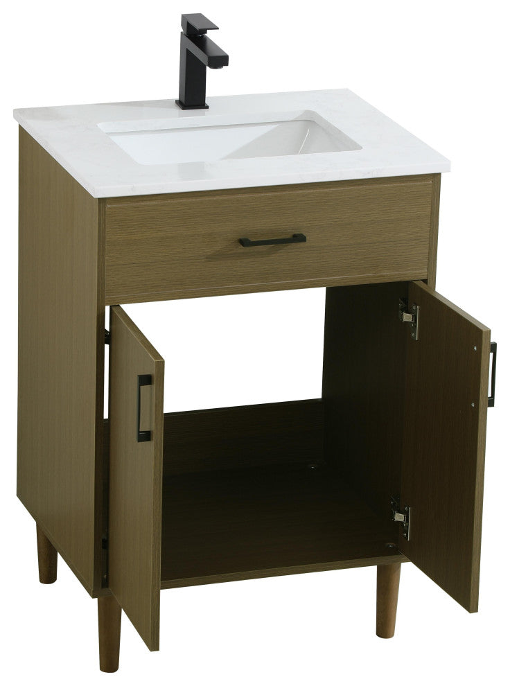 Home Living 24" Single Bathroom Vanity, Chestnut Brown
