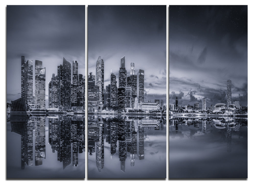 "Singapore Skyline and Marina Bay" Canvas Print, 3 Panels, 36"x28"